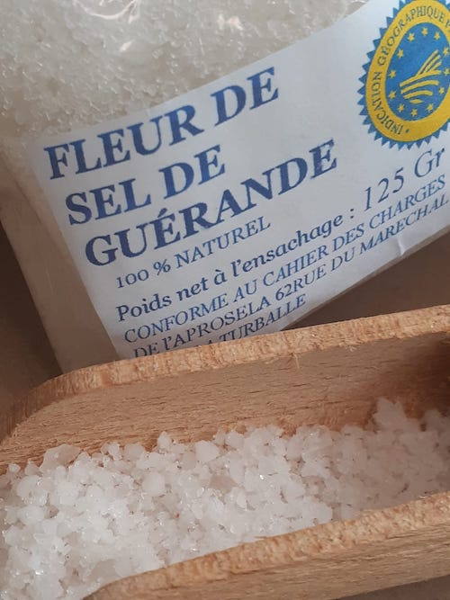 Fleur de sel em um saco