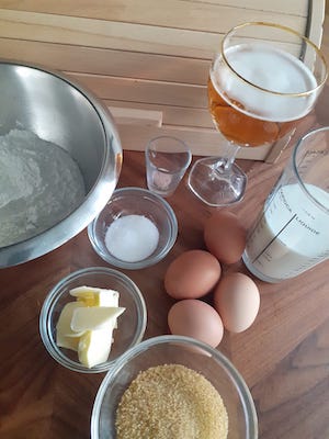 Ingredientes para panquecas de açúcar mascavo