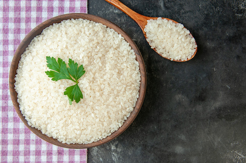 Prato de apresentação de arroz Arborio