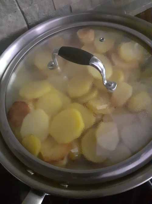 cobrir as batatas